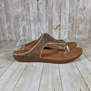 Fitflop Glitter Thong Sandals Comfort Sparkle Slides Bronze‎ US 11